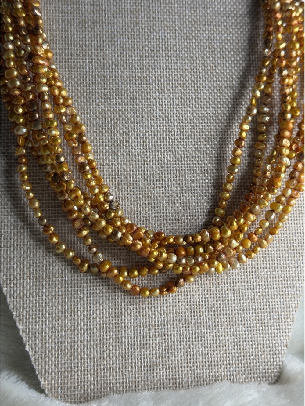 Vintage Silpada 8-Strand Shades of Copper Pearl Torsade Necklace N1366